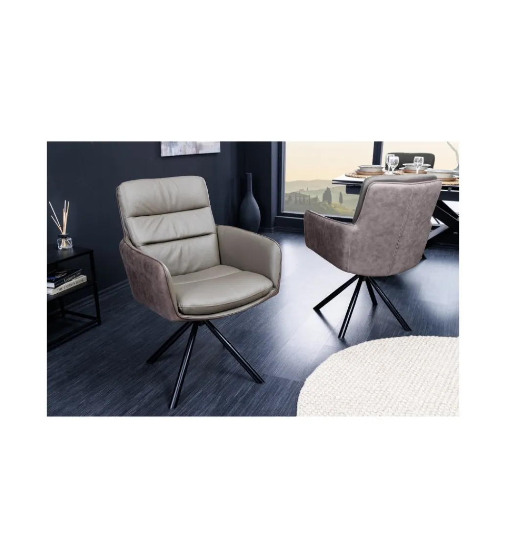 Krzesło obrotowe 360 stopni ASTRID II taupe*Invicta Interior Sale