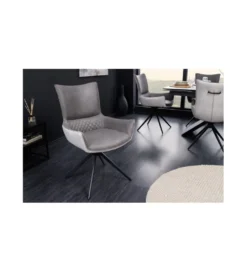 Krzesło obrotowe 180 stopni HERUBIN szare*Invicta Interior Discount