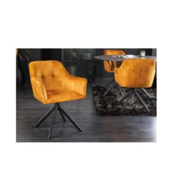 Krzesło obrotowe TAVIRA II ciemna musztarda*Invicta Interior Discount