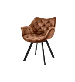 Krzesło obrotowe THE DUTCH COMFORT welwet brązowy*Invicta Interior