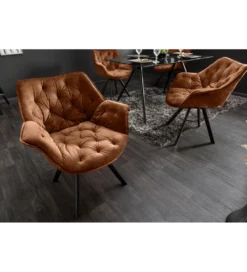 Krzesło obrotowe THE DUTCH COMFORT welwet brązowy*Invicta Interior