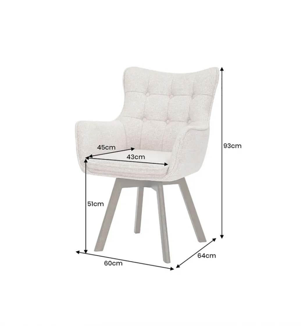 Krzesło obrotowe THOR jasny taupe*Invicta Interior Sale