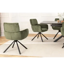 Krzesło obrotowe UNIQUE 180 stopni chenille zielony*Invicta Interior - przedsprzedaż Clearance