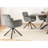 Krzesło obrotowe UNIQUE 180 stopni chenille szary*Invicta Interior New