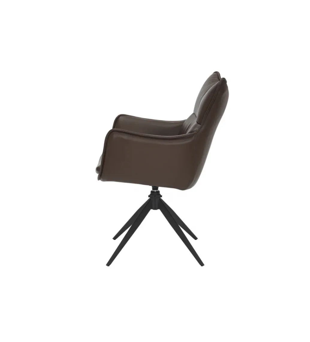 Krzesło obrotowe VOUGE skórzane brązowe*Invicta Interior Discount