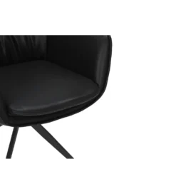 Krzesło obrotowe VOUGE skórzany czarny*Invicta Interior Discount