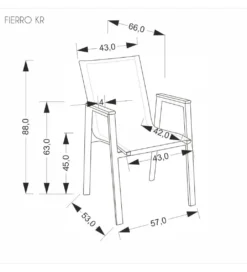 Krzesło ogrodowe FIERRO 88 cm czarny brązowy*Halmar Online