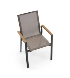 Krzesło ogrodowe FIERRO 88 cm czarny brązowy*Halmar Online