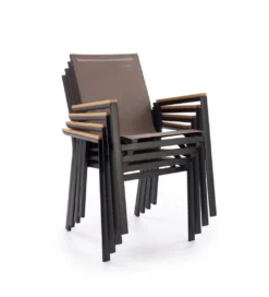 Krzesło ogrodowe FIERRO 88 cm czarny brązowy*Halmar Online