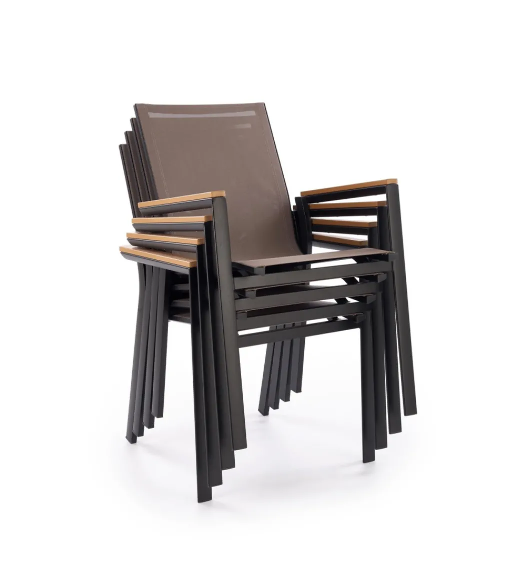 Krzesło ogrodowe FIERRO 88 cm czarny brązowy*Halmar Online