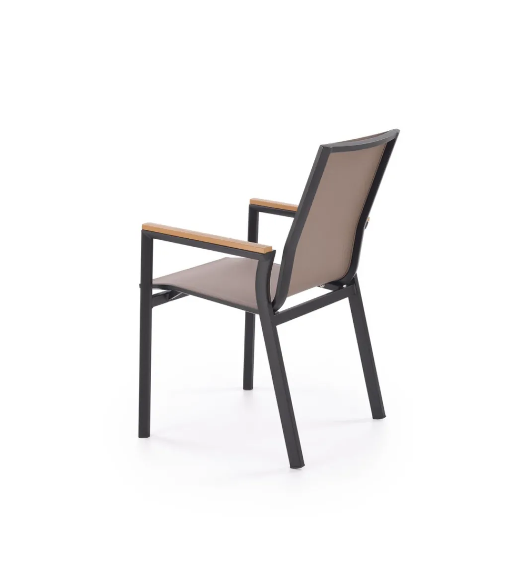Krzesło ogrodowe FIERRO 88 cm czarny brązowy*Halmar Online