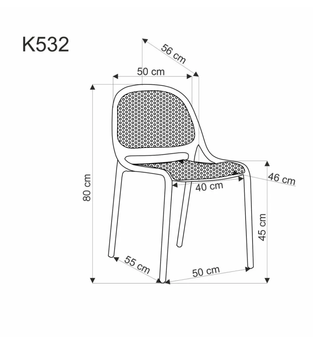 Krzesło ogrodowe K532 80 cm białe*Halmar Clearance