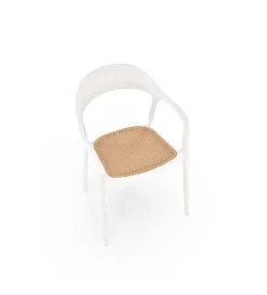 Krzesło ogrodowe K530 80 cm białe naturalne*Halmar Discount