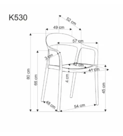 Krzesło ogrodowe K530 80 cm białe naturalne*Halmar Discount