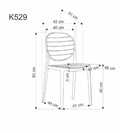 Krzesło ogrodowe K529 83 cm biały*Halmar