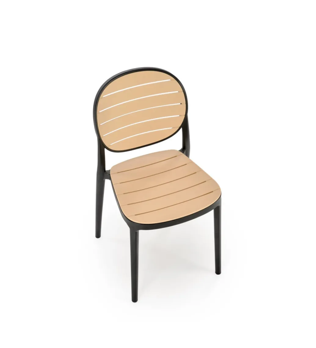 Krzesło ogrodowe K529 83 cm czarne naturalne*Halmar Clearance
