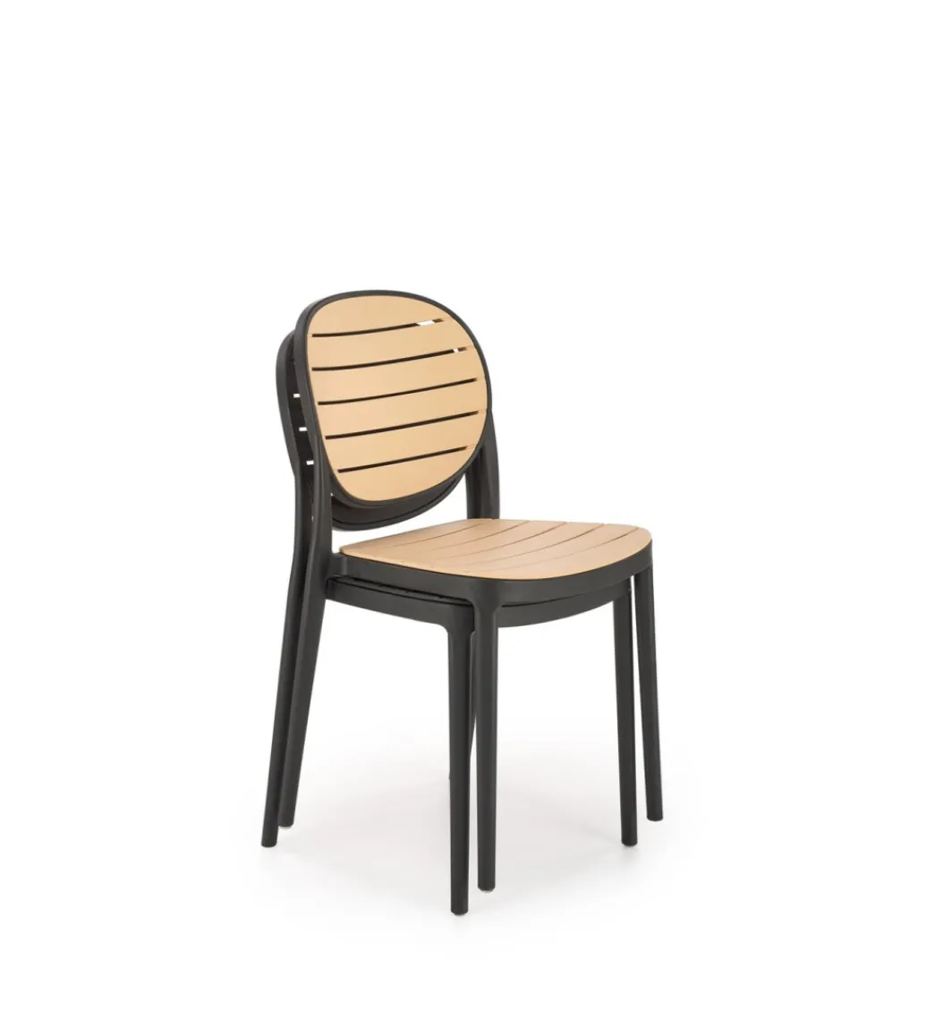 Krzesło ogrodowe K529 83 cm czarne naturalne*Halmar Clearance