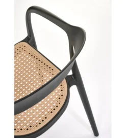 Krzesło ogrodowe K530 80 cm czarne naturalne*Halmar Discount