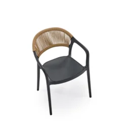 Krzesło ogrodowe K582 78 cm czarny naturalny*Halmar Discount