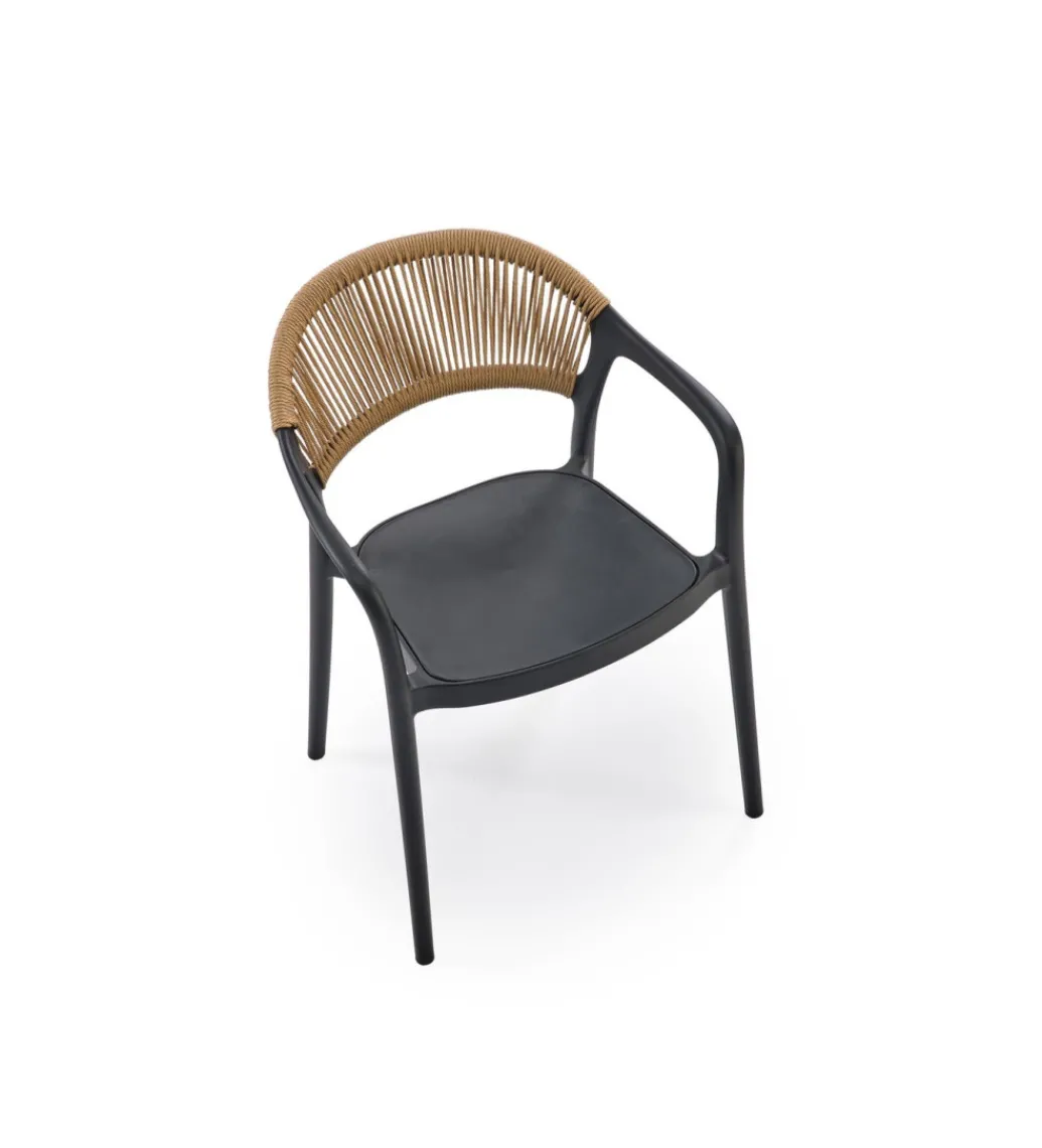 Krzesło ogrodowe K582 78 cm czarny naturalny*Halmar Discount