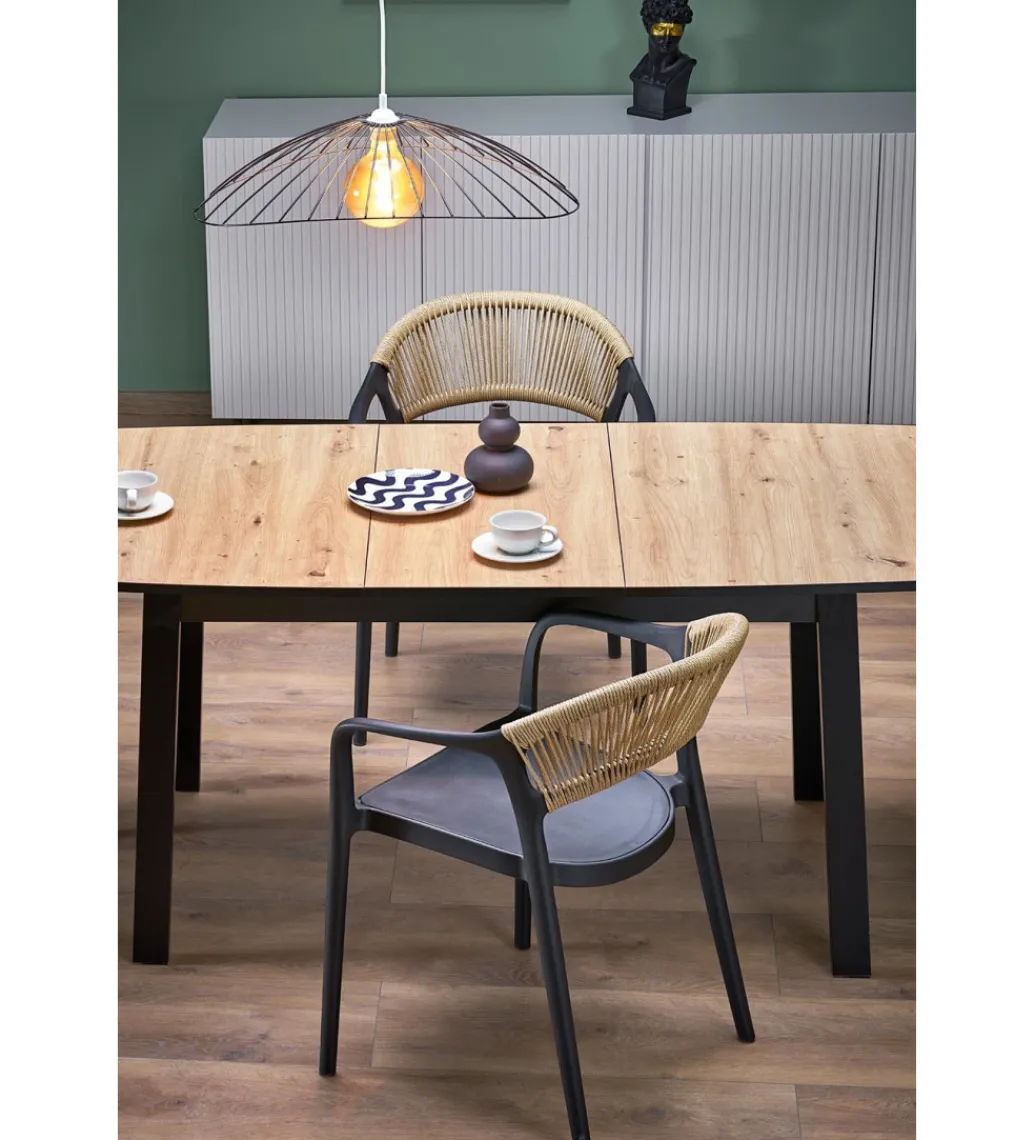 Krzesło ogrodowe K582 78 cm czarny naturalny*Halmar Discount