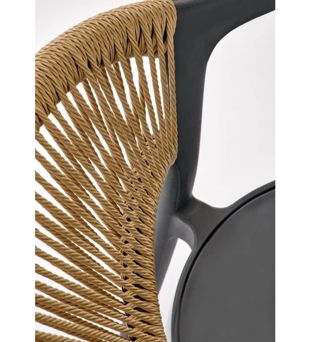 Krzesło ogrodowe K582 78 cm czarny naturalny*Halmar Discount