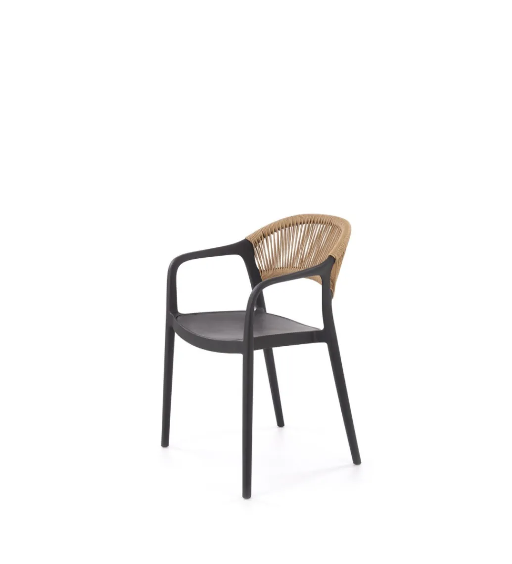 Krzesło ogrodowe K582 78 cm czarny naturalny*Halmar Discount