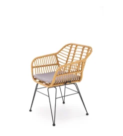 Krzesło ogrodowe K541 77 cm naturalne czarne*Halmar Online