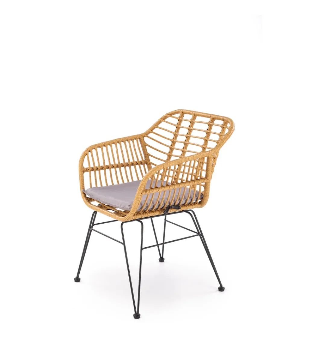 Krzesło ogrodowe K541 77 cm naturalne czarne*Halmar Online
