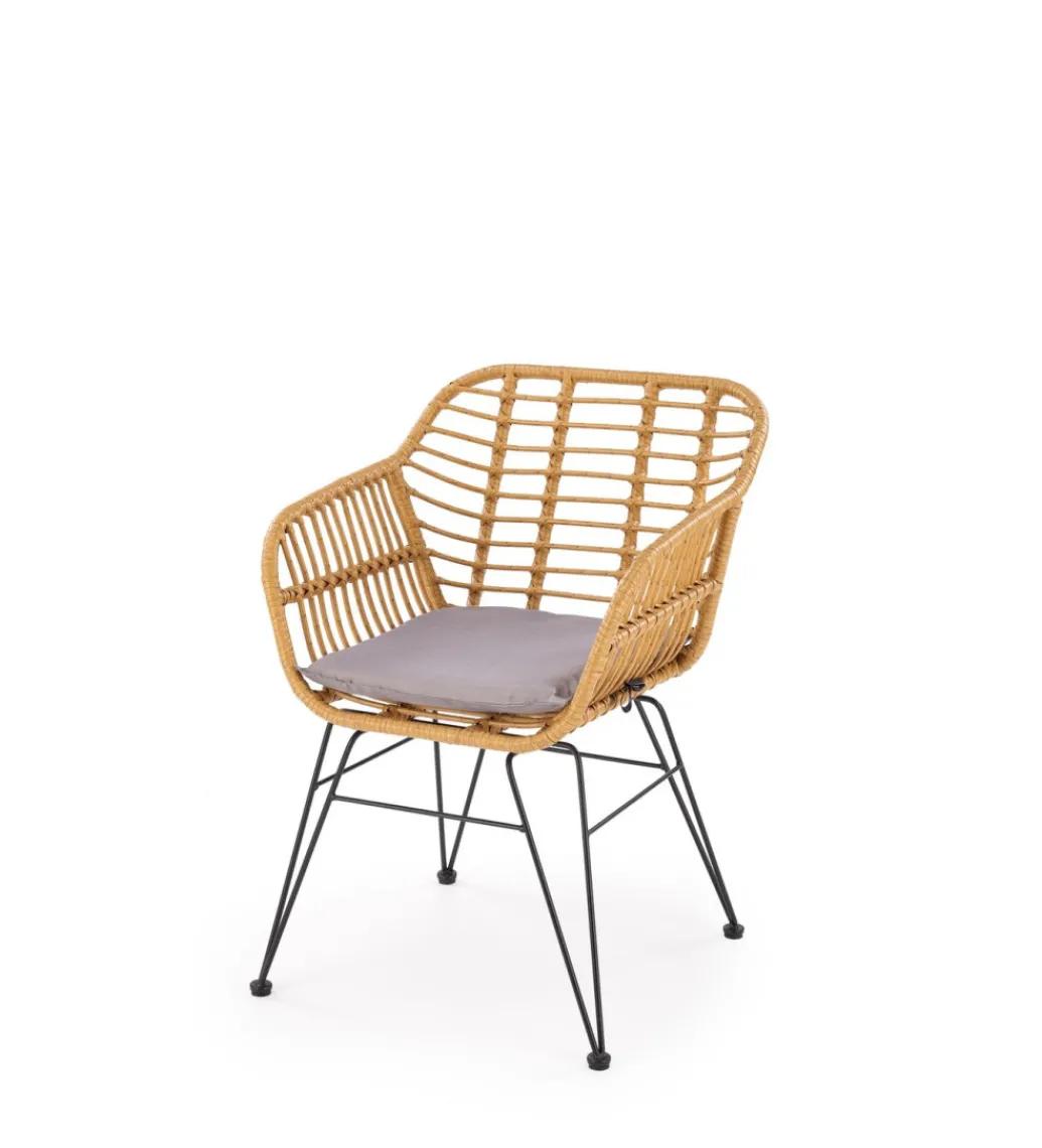 Krzesło ogrodowe K541 77 cm naturalne czarne*Halmar Online