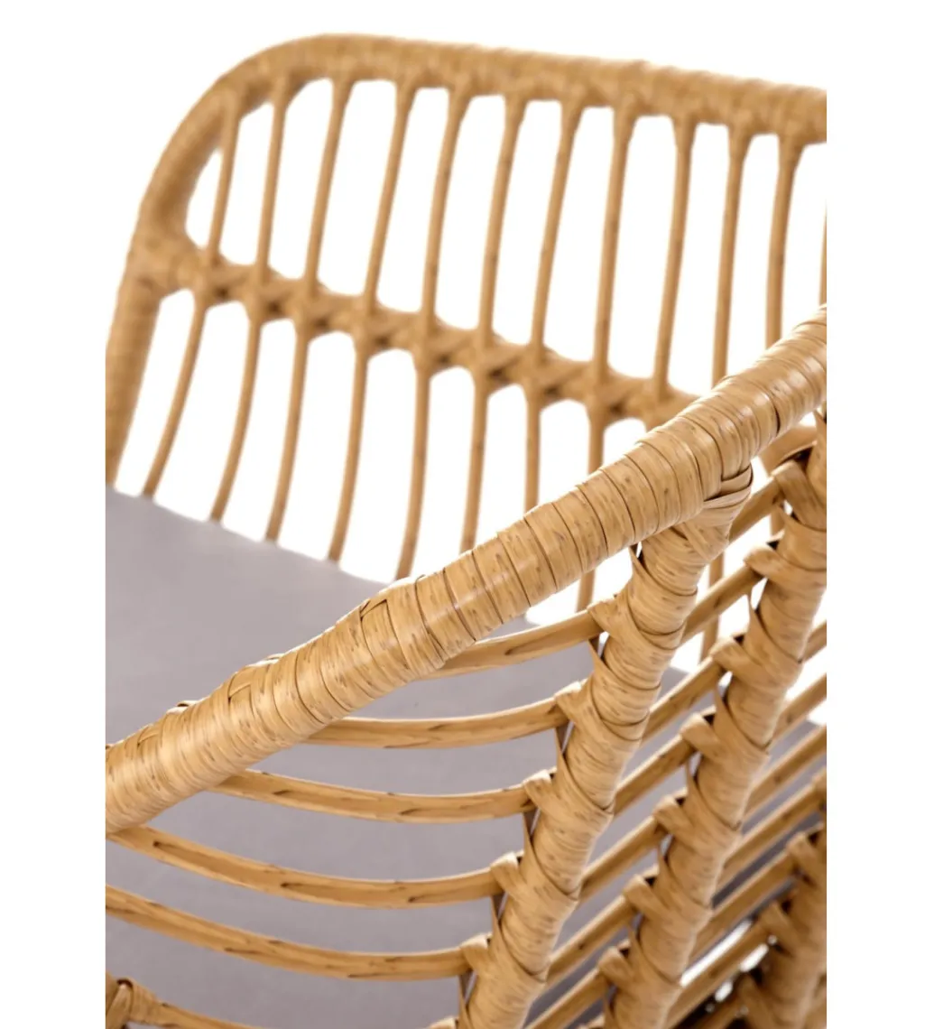 Krzesło ogrodowe K541 77 cm naturalne czarne*Halmar Online