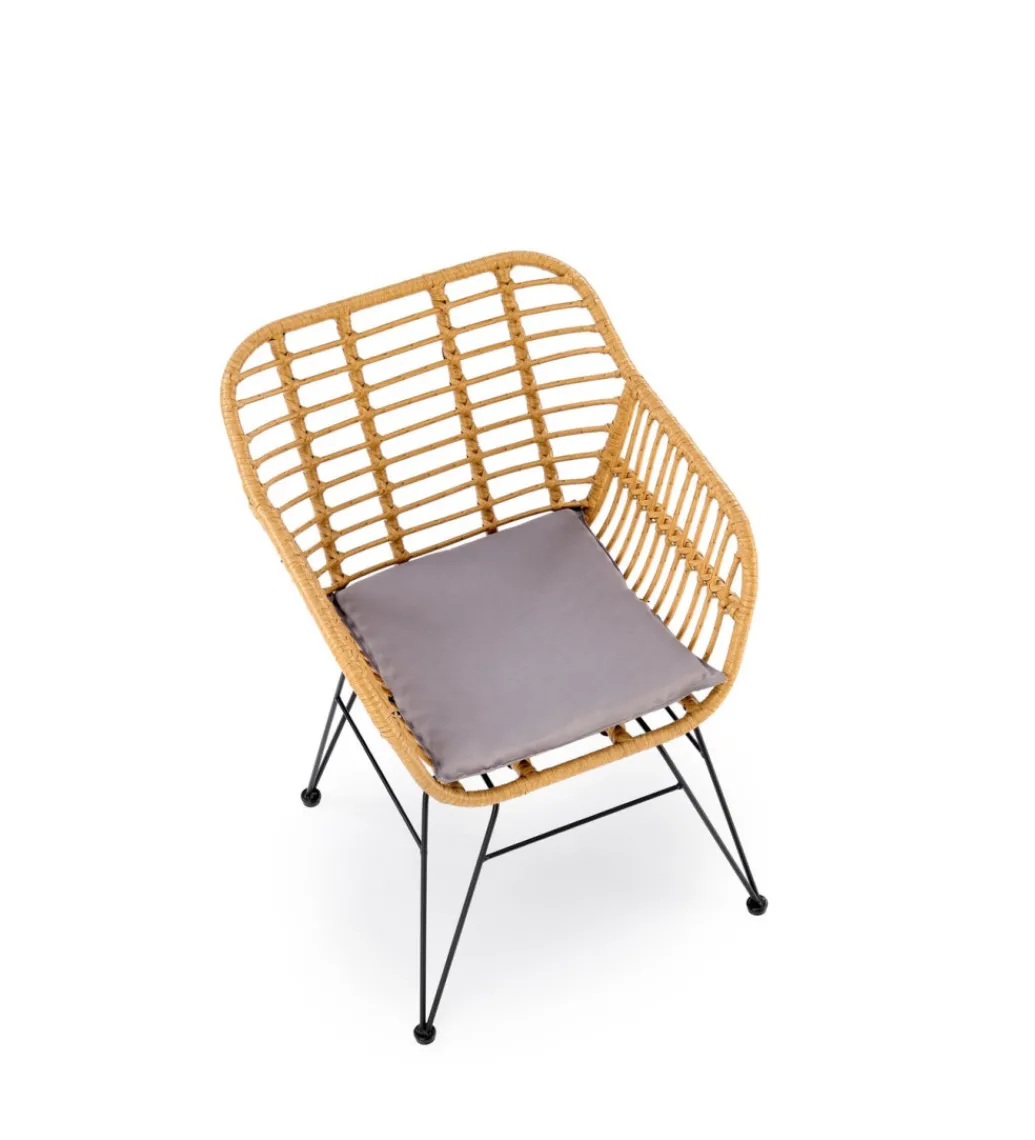 Krzesło ogrodowe K541 77 cm naturalne czarne*Halmar Online