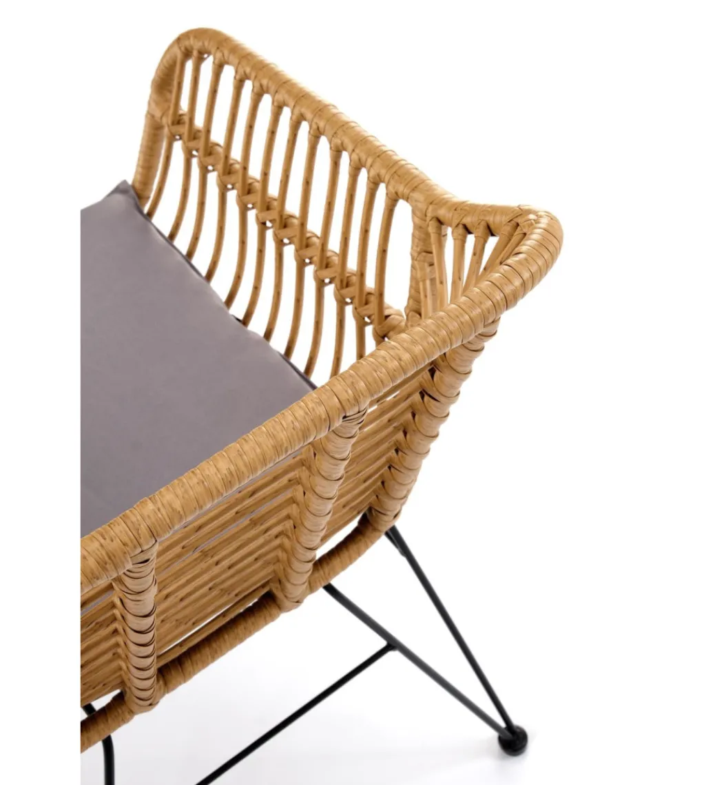 Krzesło ogrodowe K541 77 cm naturalne czarne*Halmar Online