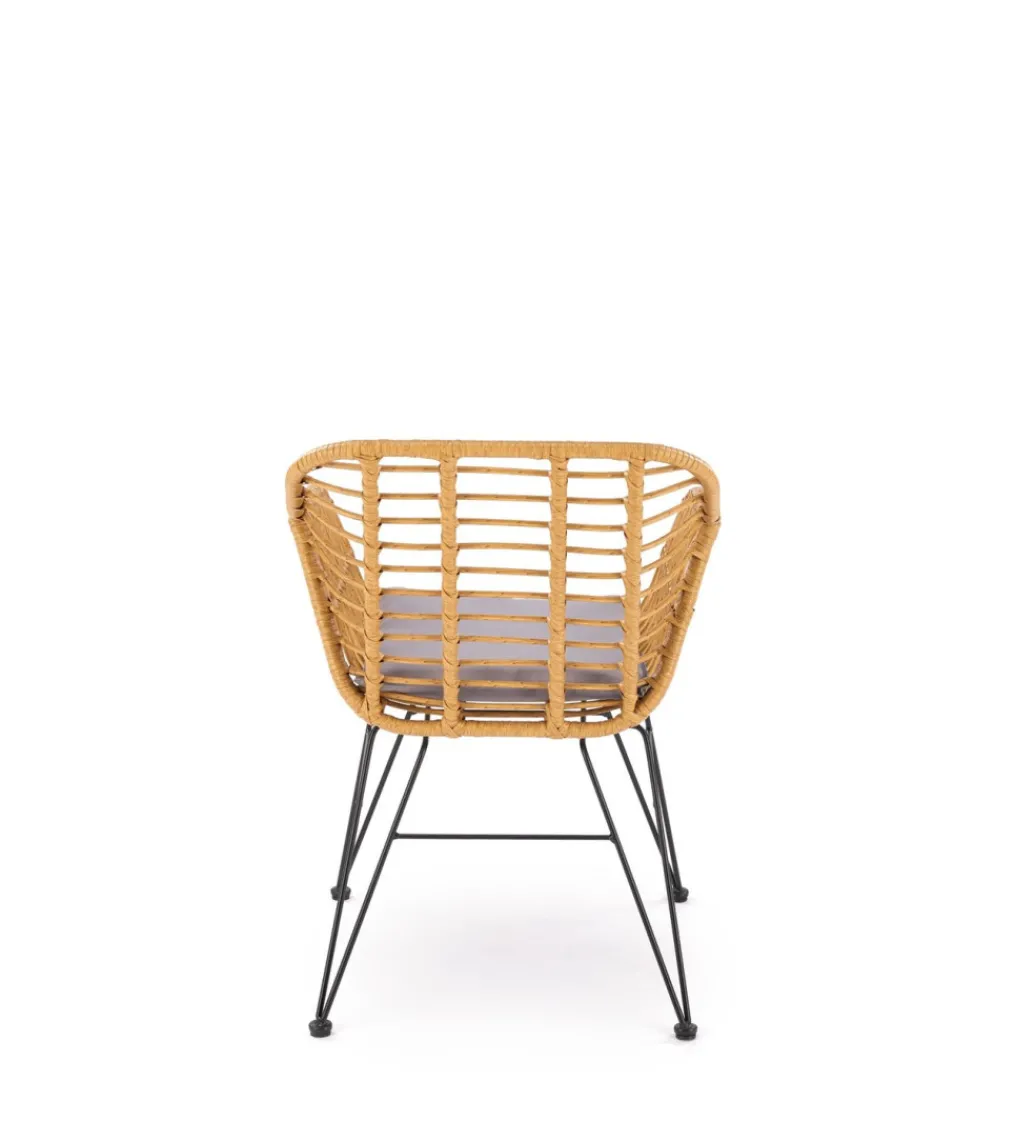 Krzesło ogrodowe K541 77 cm naturalne czarne*Halmar Online