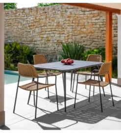 Krzesło ogrodowe MILOS naturalne czarne*Zona-Design Sale