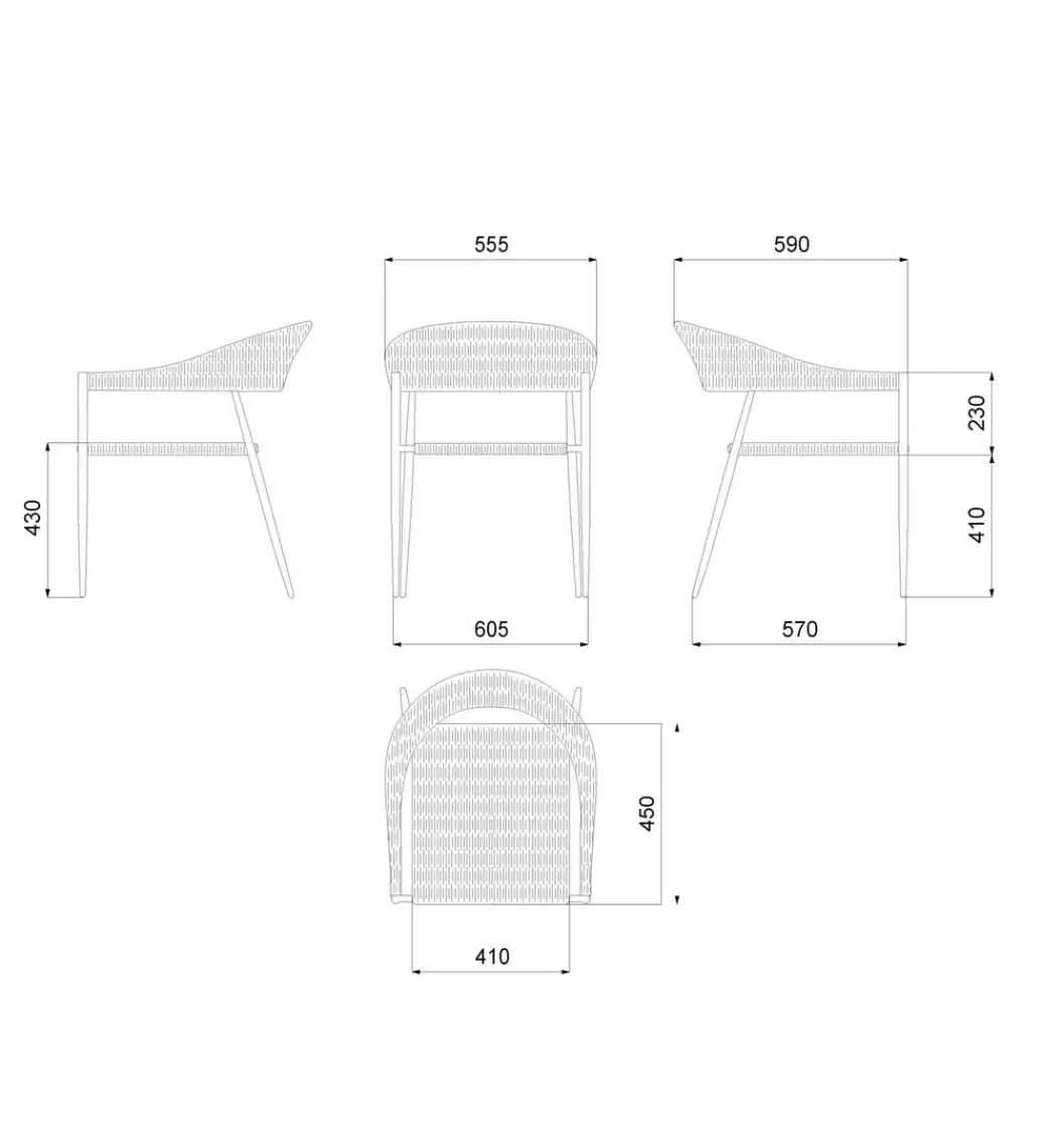Krzesło ogrodowe NADIA 81 cm białe*Zona-Design