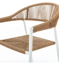 Krzesło ogrodowe NESKA 80 cm białe naturalne*Zona-Design Clearance