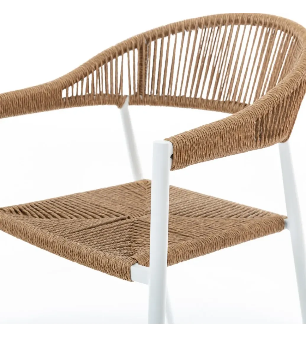 Krzesło ogrodowe NESKA 80 cm białe naturalne*Zona-Design Clearance
