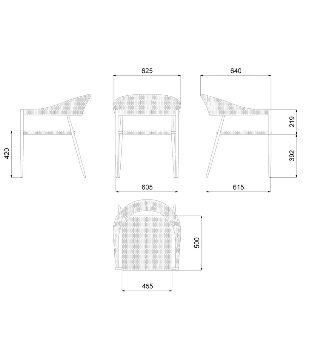Krzesło ogrodowe NIVA 80 cm białe naturalne*Zona-Design Discount