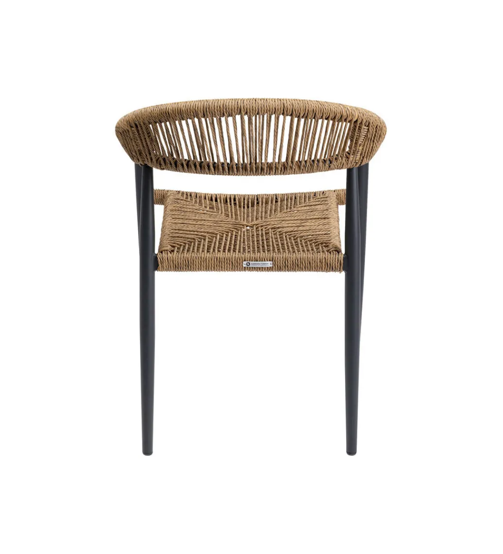 Krzesło ogrodowe PALMA 78 cm czarne naturalne*KARE New