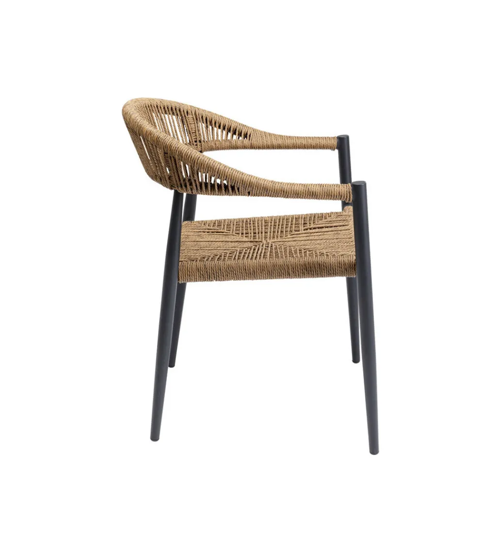 Krzesło ogrodowe PALMA 78 cm czarne naturalne*KARE New