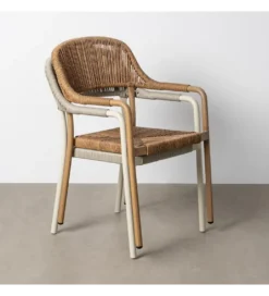 Krzesło OSTAMEER 82 cm plecionka w stylu rattan brązowe*Zona-Design Hot