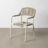 Krzesło OSTAMEER 82 cm plecionka w stylu rattan białe*Zona-Design Clearance