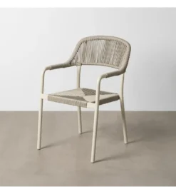 Krzesło OSTAMEER 82 cm plecionka w stylu rattan białe*Zona-Design Clearance