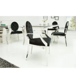 Krzesło OXANA Modern Barock czarne*Invicta Interior Clearance