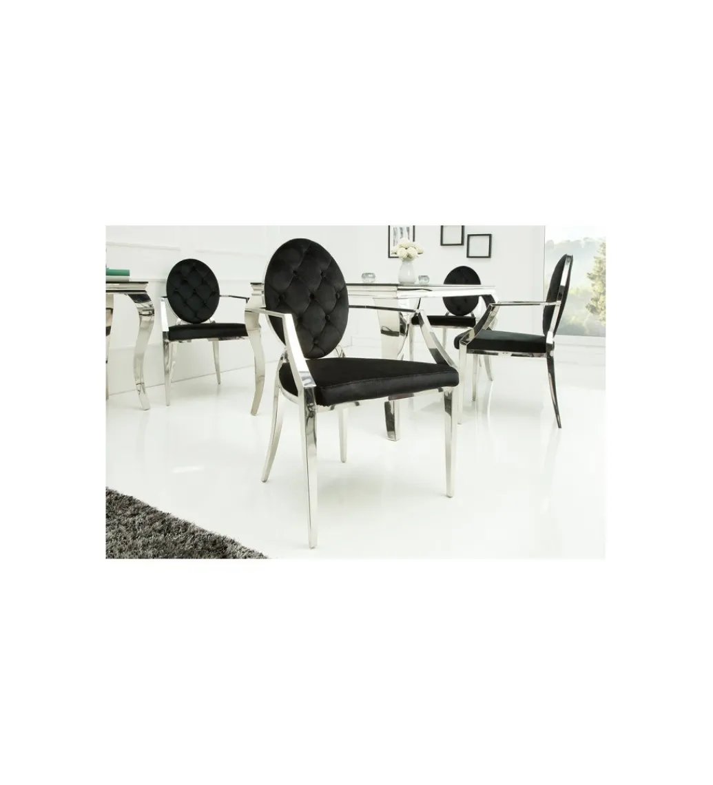 Krzesło OXANA Modern Barock Czarne*Invicta Interior New