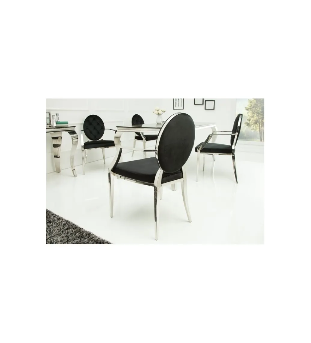 Krzesło OXANA Modern Barock Czarne*Invicta Interior New