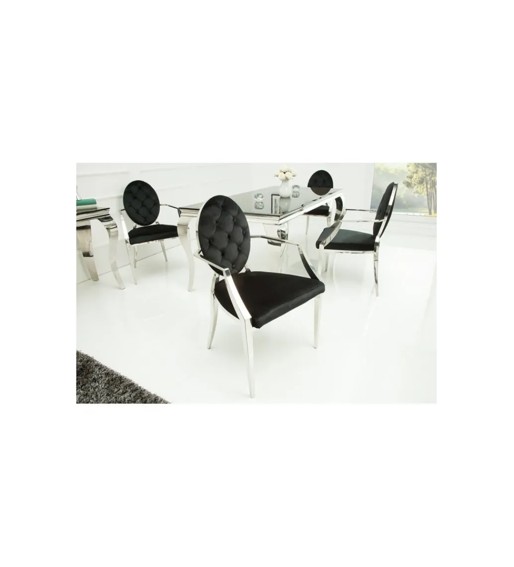 Krzesło OXANA Modern Barock Czarne*Invicta Interior New