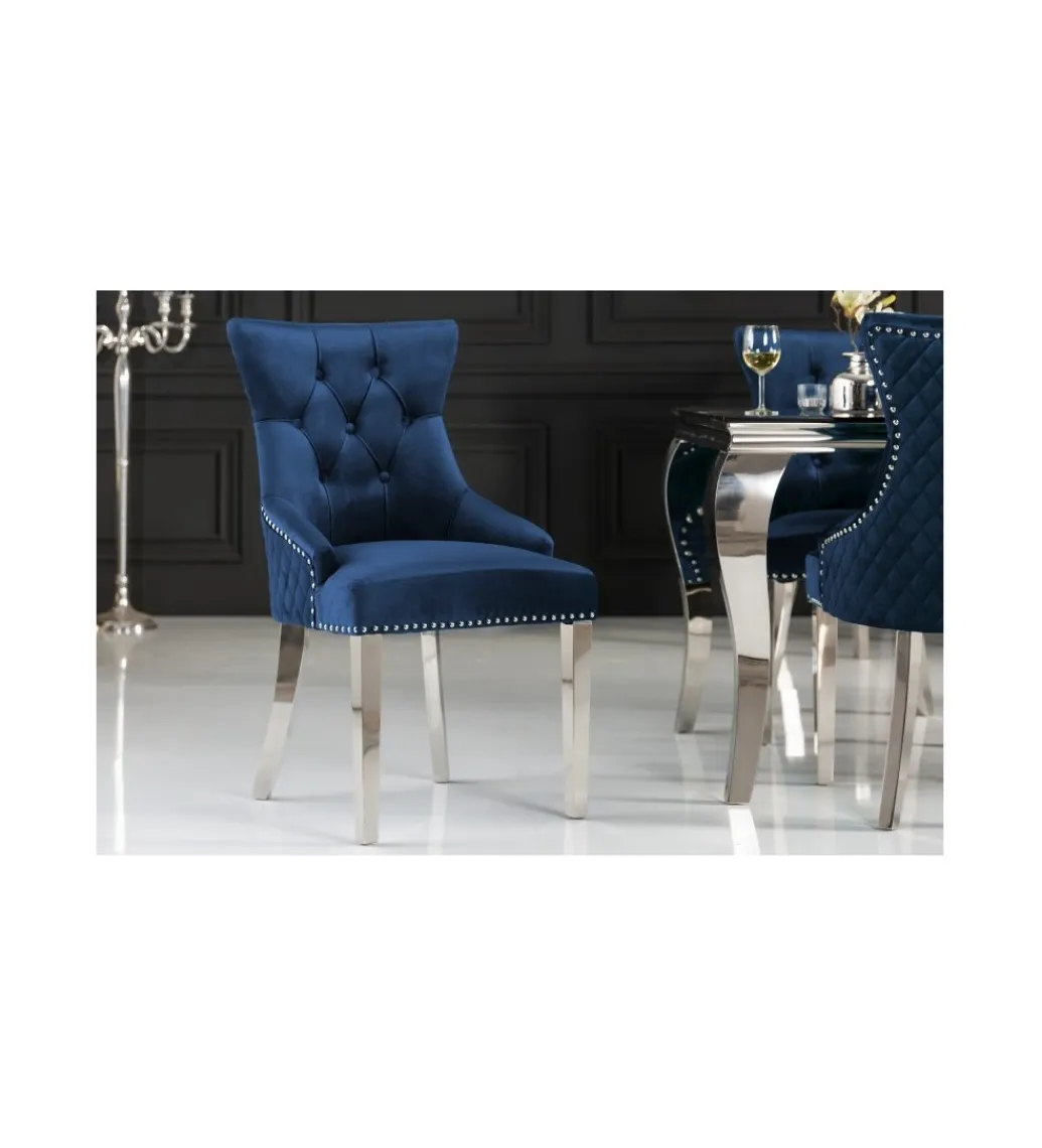 Krzesło OXANA Modern Barock niebieskie*Invicta Interior New