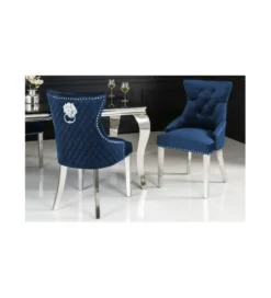 Krzesło OXANA Modern Barock niebieskie*Invicta Interior New